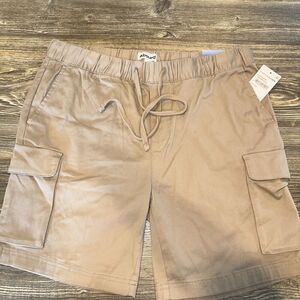 Abound Men's Cargo Tan Elastic Waist Drawstring Closure Pockets Medium. NWT. 4